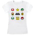 White - Front - Super Mario Womens-Ladies Items Fitted T-Shirt