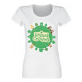 White-Green - Front - Animal Crossing Womens-Ladies Logo T-Shirt
