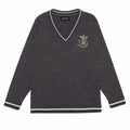 Grey-Green - Front - Harry Potter Childrens-Kids Slytherin Knitted Jumper