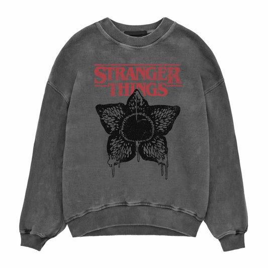 Black - Front - Stranger Things Unisex Adult Horror Silhouette Sweatshirt