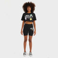 Black - Front - OnePointFive°C Womens-Ladies Smiley Originals Cycling Shorts