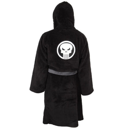 Black - Back - The Punisher Unisex Adult Logo Dressing Gown