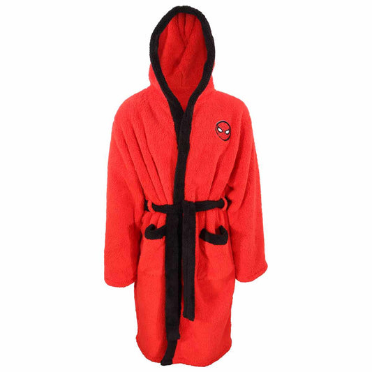 Red-Black - Front - Spider-Man Unisex Adult Logo Dressing Gown