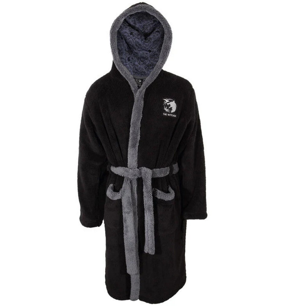 Dark Grey-Black - Front - The Witcher Unisex Adult Logo Dressing Gown