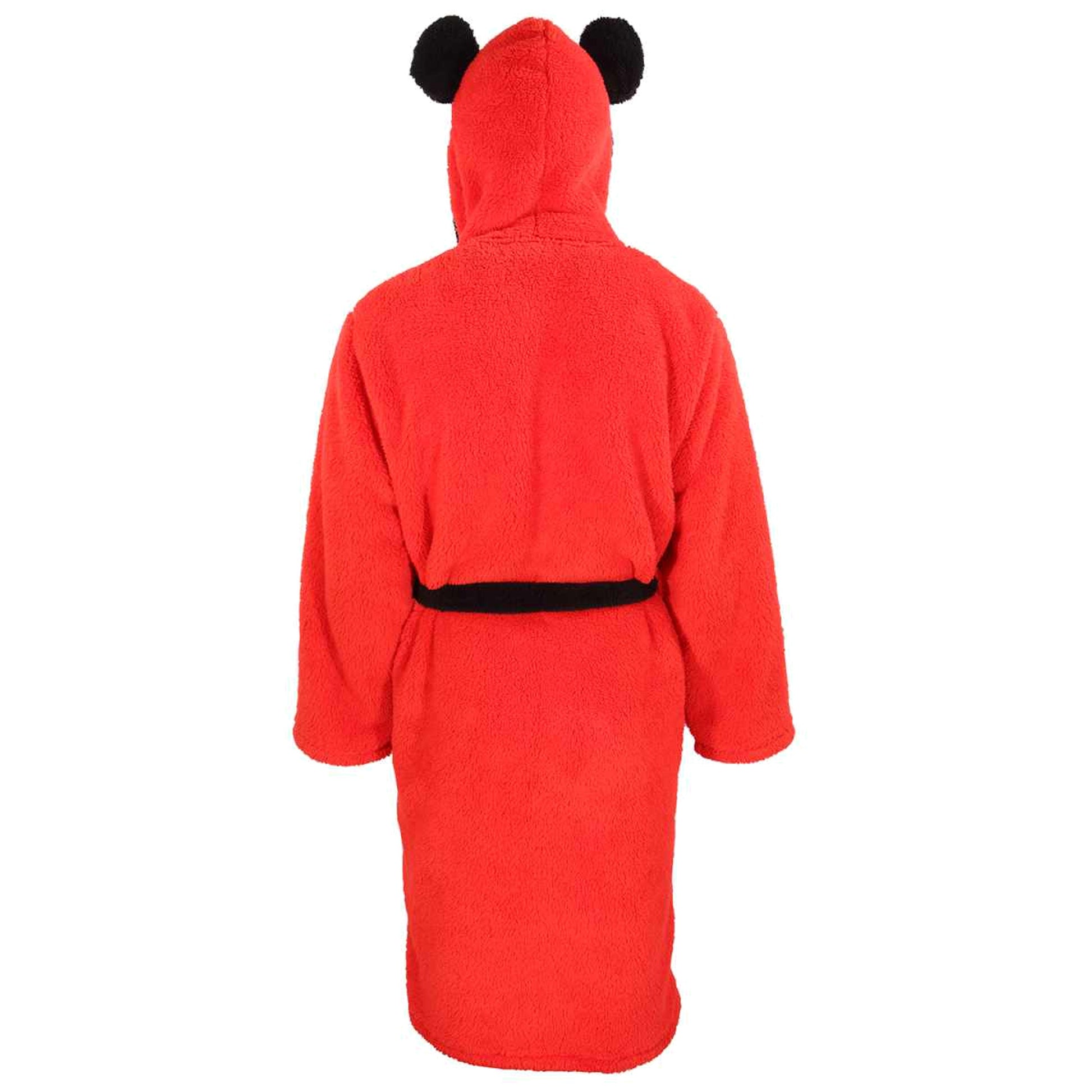 Red - Back - Disney Unisex Adult Mickey Mouse Logo Dressing Gown