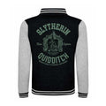 Black-White - Back - Harry Potter Unisex Adult Slytherin Varsity Jacket