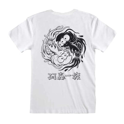 White - Back - The Simpsons Unisex Adult Yin Yang Fish T-Shirt