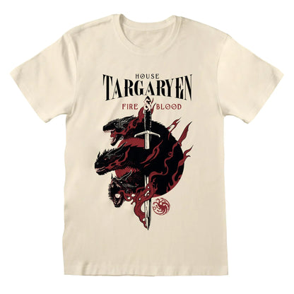 Natural - Front - Game of Thrones Unisex Adult House Targaryen T-Shirt