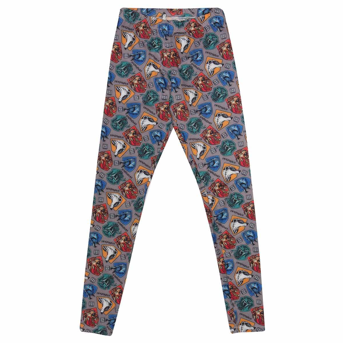 Multicoloured - Front - Harry Potter Womens-Ladies Hogwarts Houses Leggings