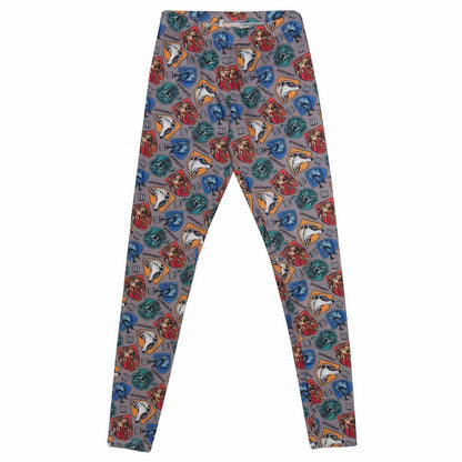 Multicoloured - Front - Harry Potter Womens-Ladies Hogwarts Houses Leggings