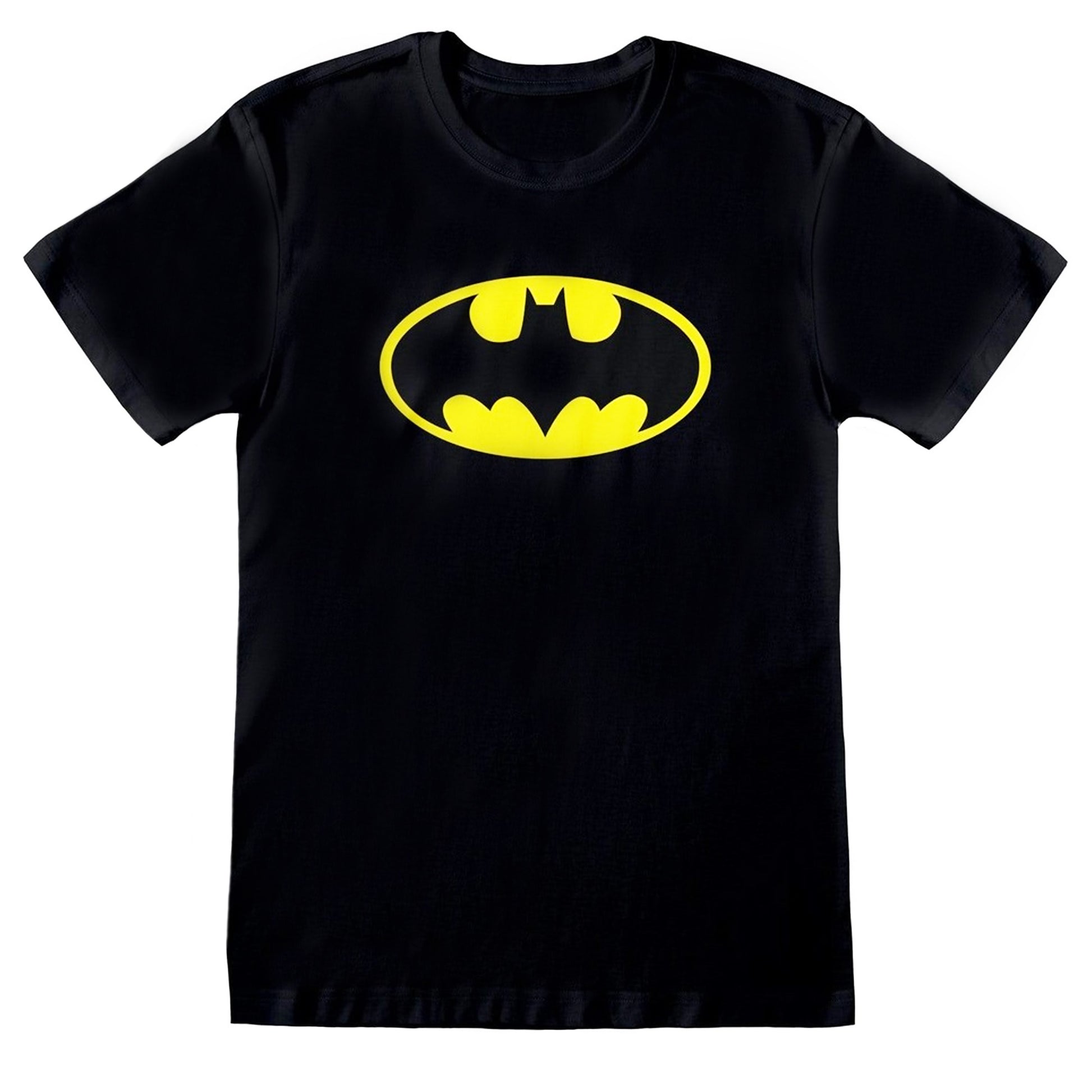 Black-Yellow - Side - Batman Unisex Adult Logo T-Shirt