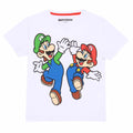 White - Front - Super Mario Childrens-Kids Mario & Luigi T-Shirt
