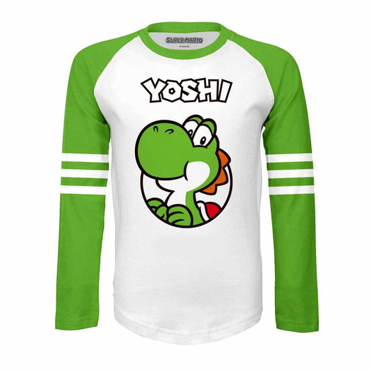 White - Front - Super Mario Childrens-Kids Yoshi Since 1990 Long-Sleeved T-Shirt