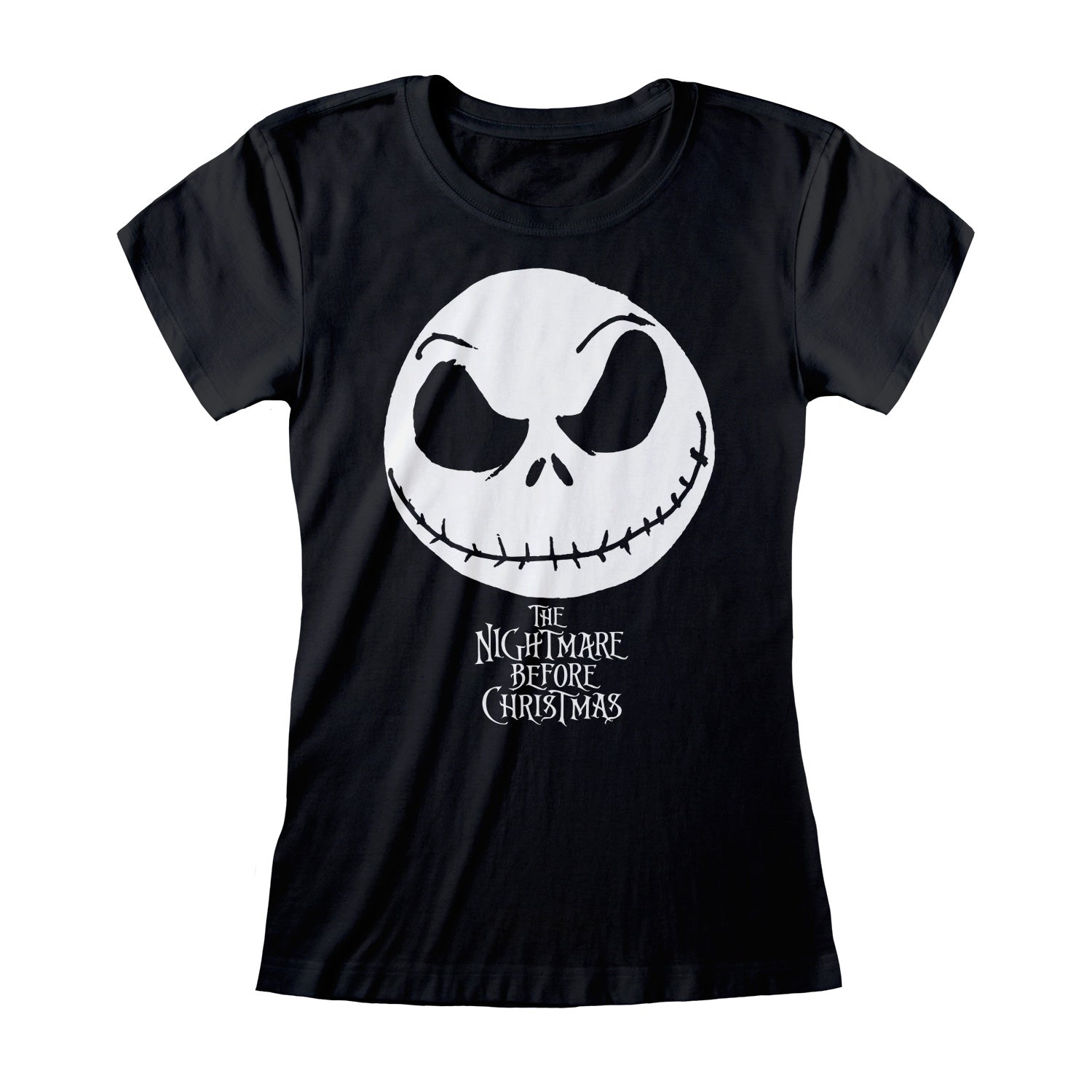 Black - Front - Nightmare Before Christmas Womens-Ladies Jack Skellington T-Shirt