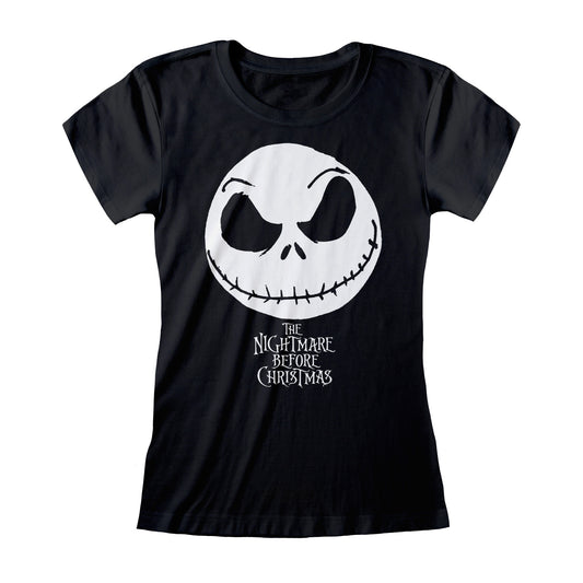 Black - Front - Nightmare Before Christmas Womens-Ladies Jack Skellington T-Shirt
