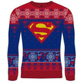 Red-Blue - Front - Superman Unisex Adult Truth Logo Christmas Jumper