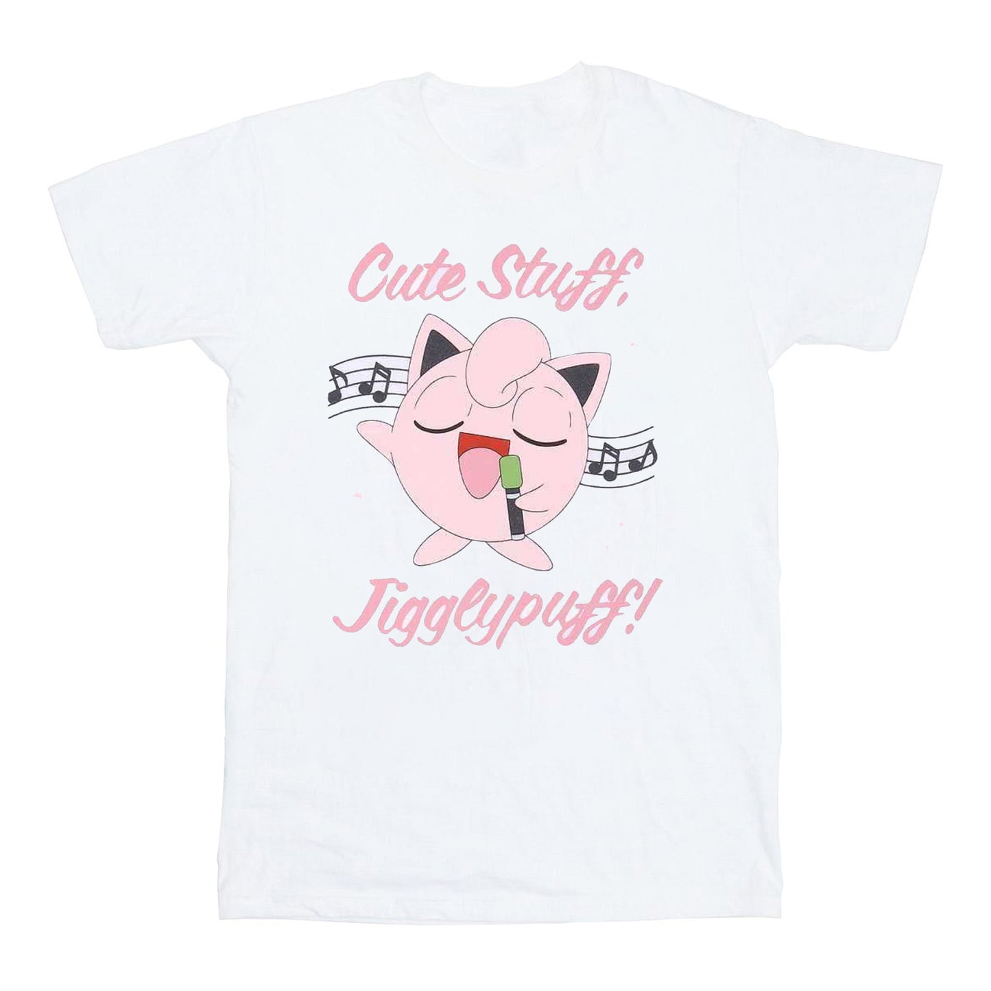 White-Pink - Front - Pokemon Unisex Adult Sing Along Jigglypuff T-Shirt