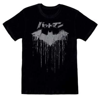 Black - Front - Batman Unisex Adult Japanese Logo T-Shirt