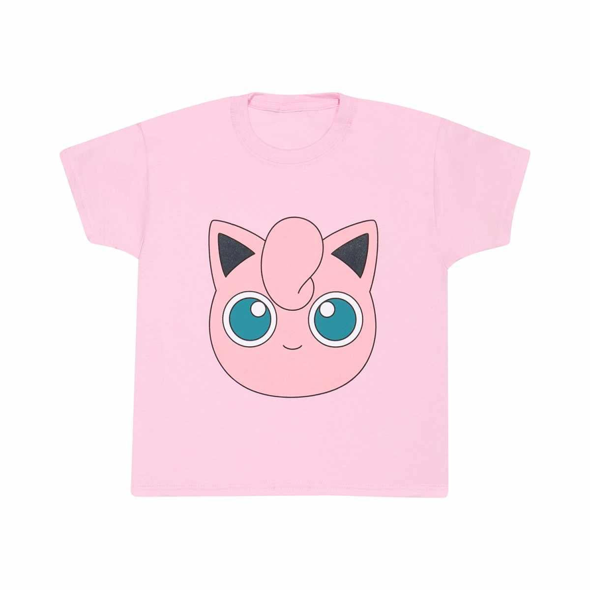 Light Pink - Front - Pokemon Childrens-Kids Jigglypuff Face T-Shirt