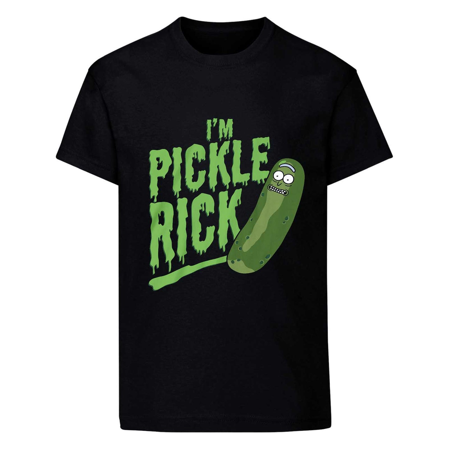 Black-Green - Front - Rick And Morty Unisex Adult Pickle Rick T-Shirt