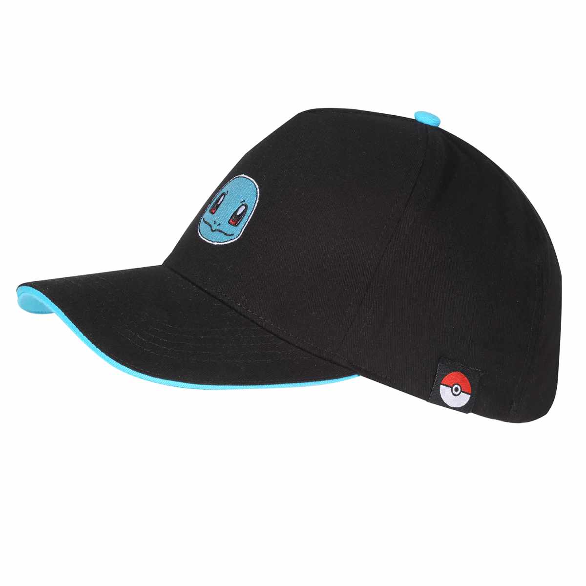 Black - Side - Pokemon Squirtle Badge Baseball Cap