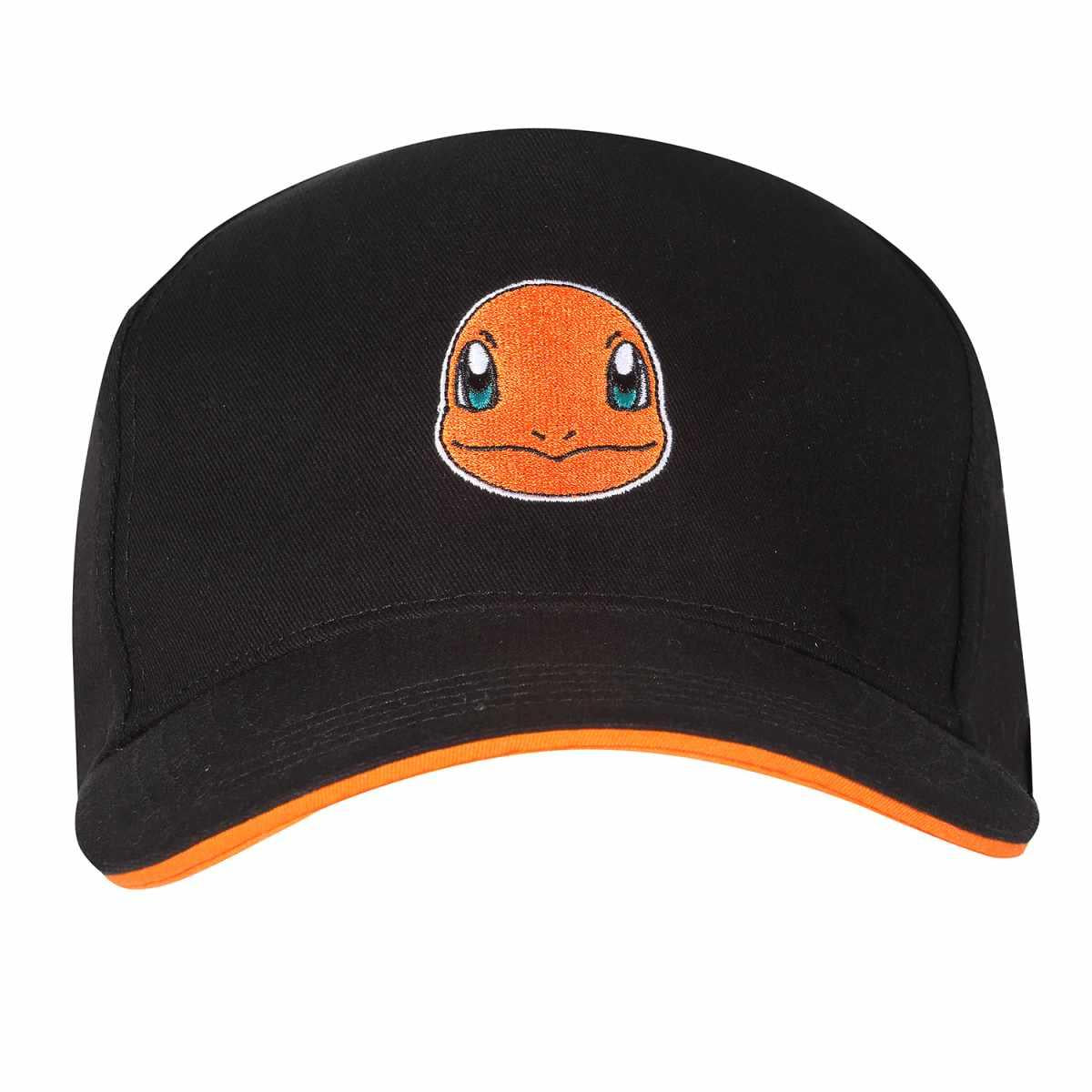 Black - Front - Pokemon Charmander Badge Baseball Cap
