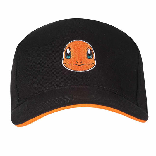 Black - Front - Pokemon Charmander Badge Baseball Cap