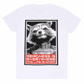 White - Front - Guardians Of The Galaxy Unisex Adult Rocket Raccoon T-Shirt