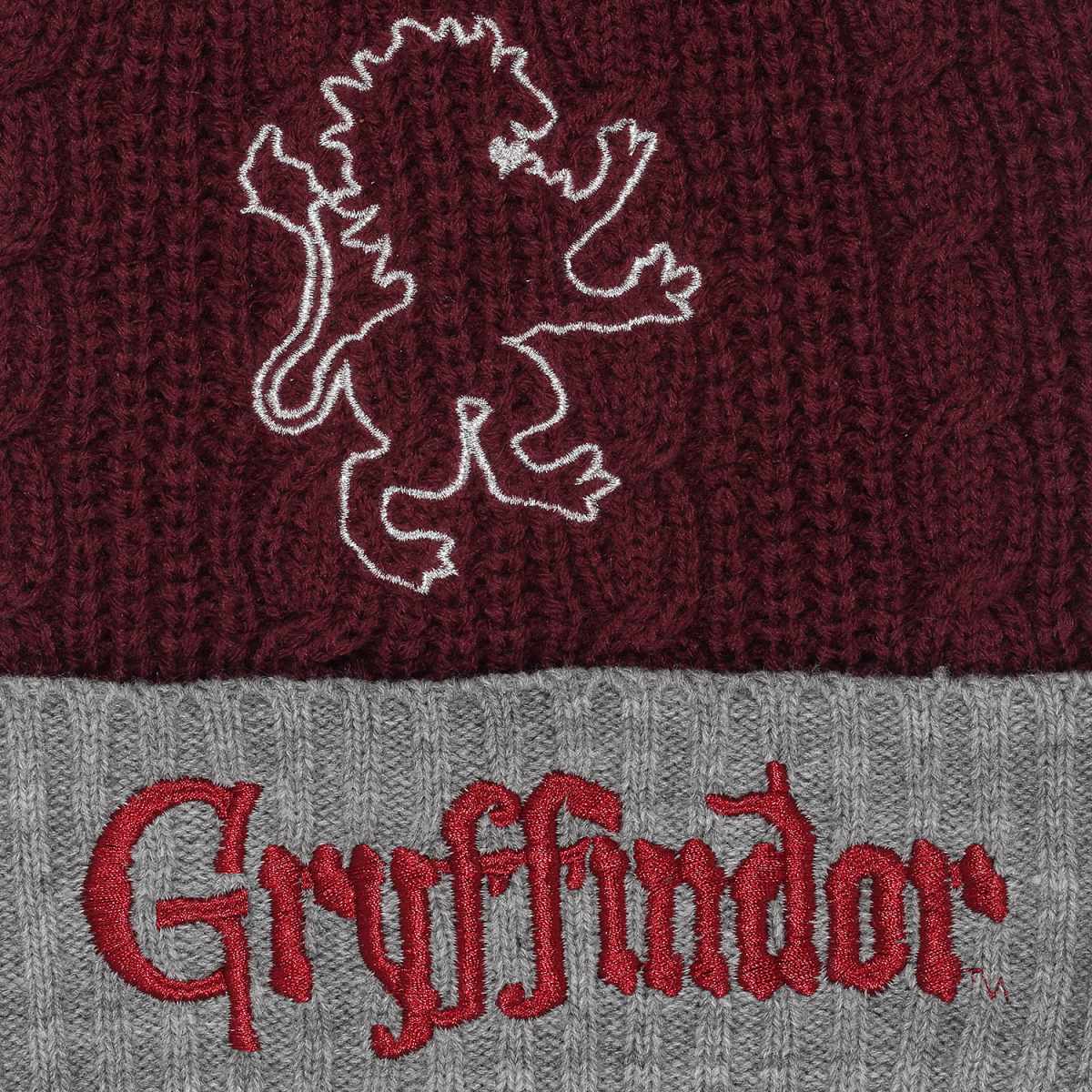 Red-Grey - Side - Harry Potter Gryffindor Pom Pom Beanie