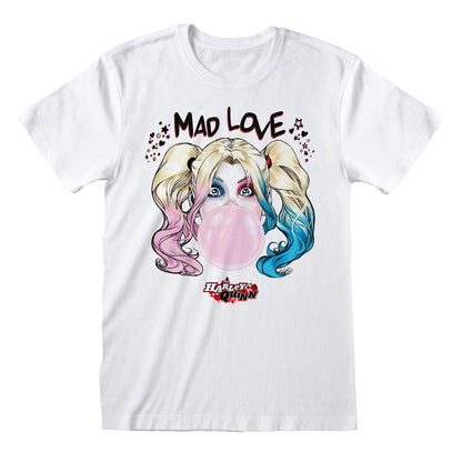 White - Side - Batman Unisex Adult Mad Love Harley Quinn T-Shirt
