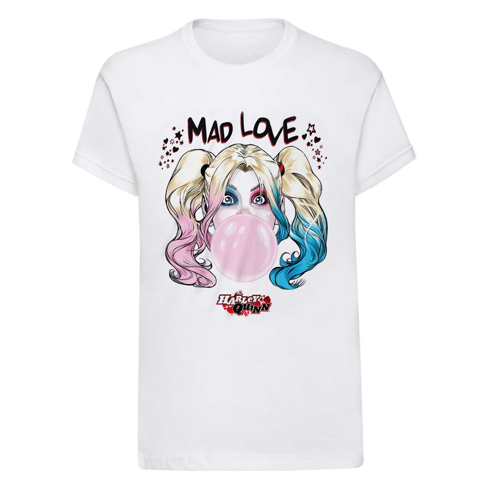 White - Front - Batman Unisex Adult Mad Love Harley Quinn T-Shirt