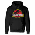 Black - Front - Jurassic Park Unisex Adult Classic Logo Hoodie