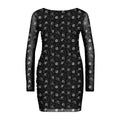 Black - Front - Nightmare Before Christmas Womens-Ladies Skull Mesh All-Over Print Bodycon Dress
