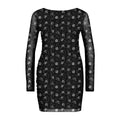 Black - Front - Nightmare Before Christmas Womens-Ladies Skull Mesh All-Over Print Bodycon Dress