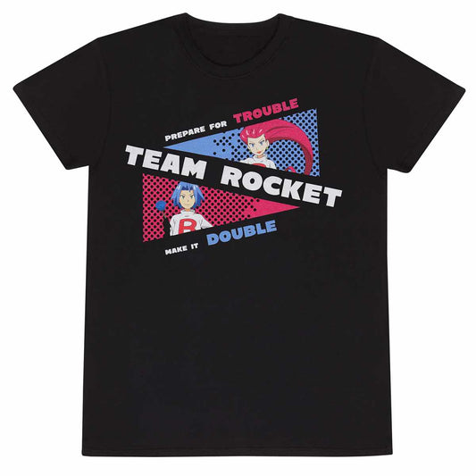 Black - Front - Pokemon Unisex Adult Team Rocket T-Shirt