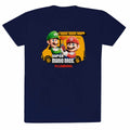 Navy - Front - Super Mario Bros Unisex Adult Plumbing T-Shirt