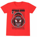 Red - Front - Spider-Man Unisex Adult Miles Morales Hooded Spider T-Shirt