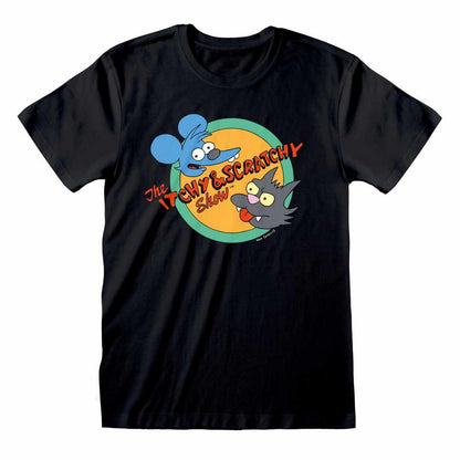 Black - Front - The Simpsons Unisex Adult Itchy And Scratchy Show T-Shirt