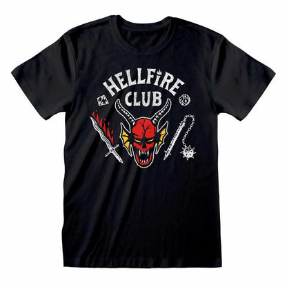 Black - Front - Stranger Things Unisex Adult Hellfire Club Logo T-Shirt