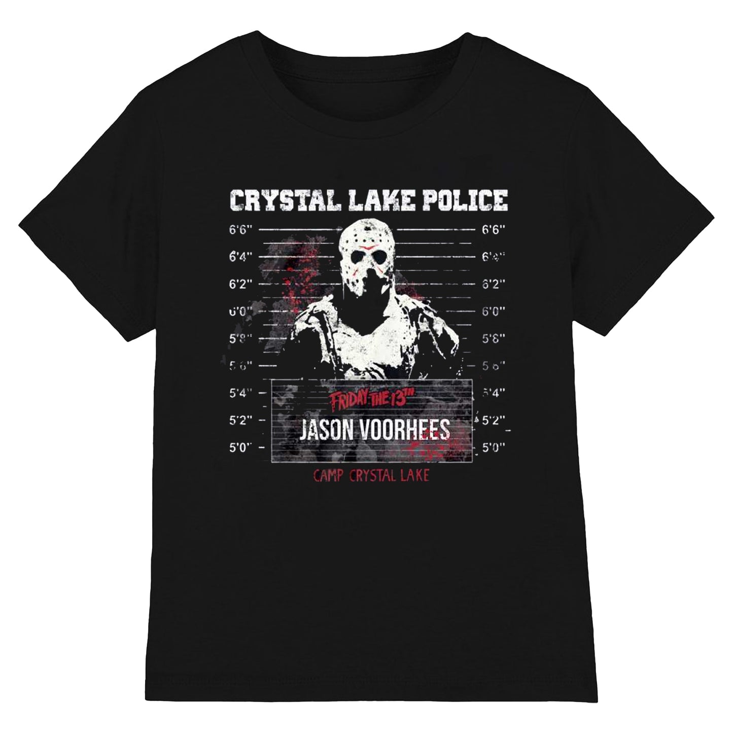 Black - Front - Friday The 13th Unisex Adult Mugshot T-Shirt