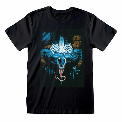 Black - Front - Venom Unisex Adult Wall Lurker T-Shirt
