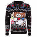 Multicoloured - Front - Gremlins Unisex Adult Gizmo Popcorn Knitted Sweatshirt