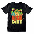 Black - Front - Teenage Mutant Ninja Turtles Unisex Adult Ninja Diet T-Shirt