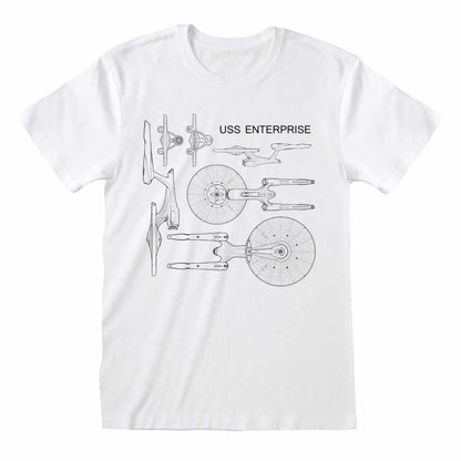 White - Front - Star Trek Unisex Adult USS Enterprise T-Shirt