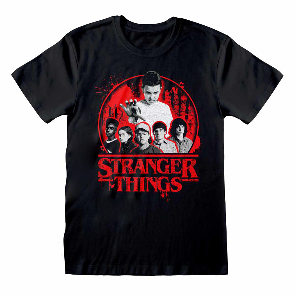 Black - Front - Stranger Things Unisex Adult Circle Logo T-Shirt