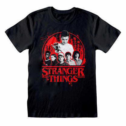 Black - Front - Stranger Things Unisex Adult Circle Logo T-Shirt