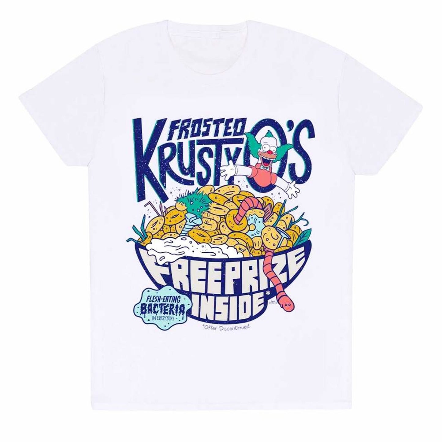 White - Front - The Simpsons Unisex Adult Krusty O´s Frosted T-Shirt