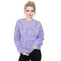 Purple - Side - Pokemon Unisex Adult Ditto Knitted Sweatshirt