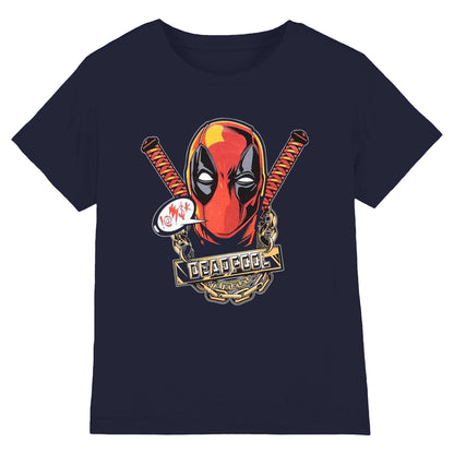 Navy - Front - Deadpool Unisex Adult Gangsta T-Shirt