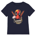 Navy - Front - Deadpool Unisex Adult Gangsta T-Shirt